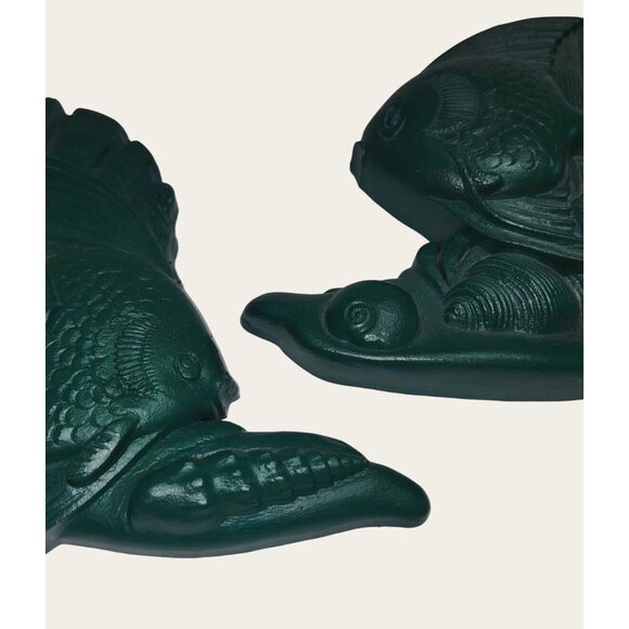 Vintage Homco Green Fish Wall Hanging Decor Set Of 2* 51 - Picture 6 of 11